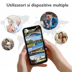 Cameră de Supraveghere Quad Wireless 20MP – Ultra HD, PTZ, Zoom 5X, Viziune Nocturnă, Comunicare Bidirecțională
