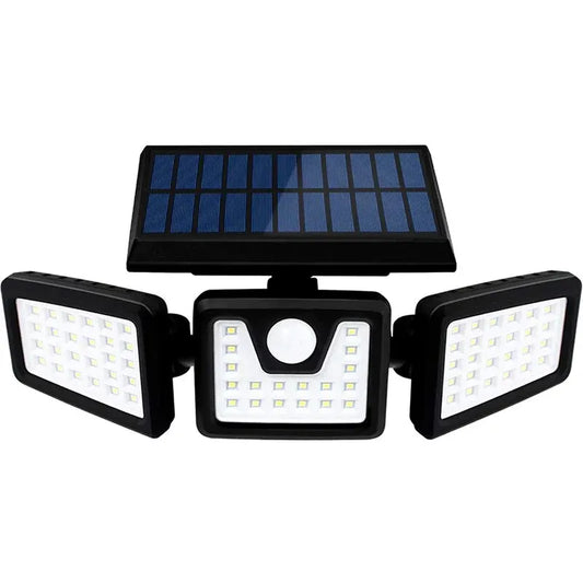 Lampă Triplă Solară de Perete cu Senzor de Mișcare