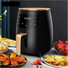Friteuză cu Aer Cald 6L Negru – 2400W, Touch LCD, Fără Ulei