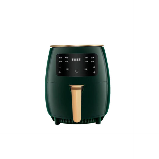 Friteuză cu Aer Cald 6L Verde – 2400W, Touch LCD, Fără Ulei