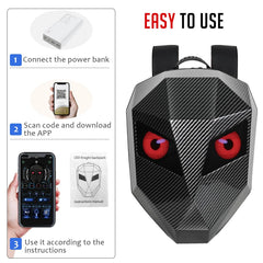 Rucsac cu Ecran LED Full Color Impermeabil și Capacitate Mare Carbon