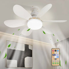 Ventilator Plafon LED 40W cu Telecomandă – 3 Viteze, Iluminare Reglabilă, Soclu E27