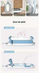 Cădiță Pliabilă pentru Bebeluși cu Termometru Digital și Design Ergonomic