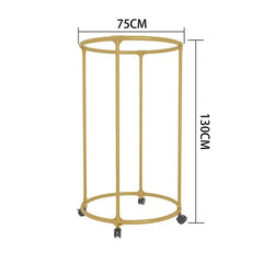 Suport Rotund pentru Haine din Oțel Inoxidabil – 130 cm, cu Roți Pivotante, Capacitate 40 kg