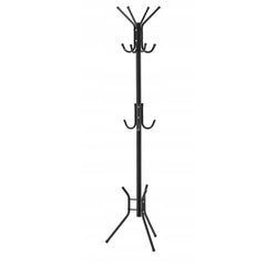 Cuier metalic tip pom, 12 cârlige, 42x165 cm, negru
