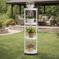 Suport Multifuncțional pentru Flori și Plante, 4 Niveluri, cu Roți, 132 cm