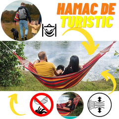 Hamac din Bumbac cu Distantiere Lemn