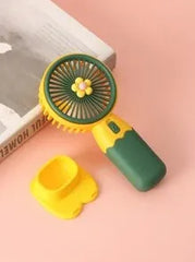 Mini Ventilator Portabil cu Încărcare USB, Suport Telefon, Baterie Reîncărcabilă
