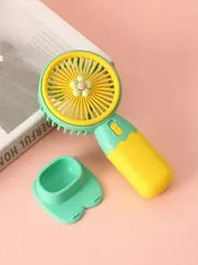Mini Ventilator Portabil cu Încărcare USB, Suport Telefon, Baterie Reîncărcabilă