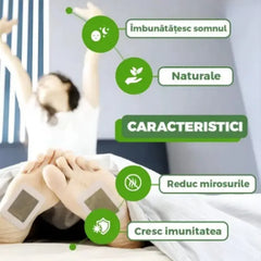 Set 50 Plasturi Detoxifianți Kinoki pentru Tălpi cu Turmalină, Vitamina C și E