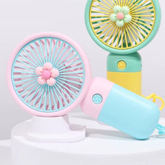 Mini Ventilator Portabil de Mână, Compact, Suport Telefon, Baterie Reîncărcabilă