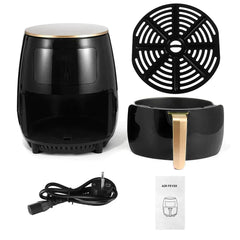 Friteuză cu Aer Cald 6L Negru – 2400W, Touch LCD, Fără Ulei