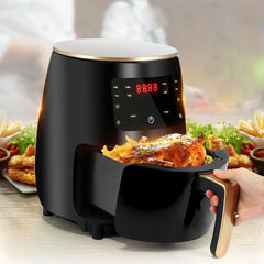 Friteuză cu Aer Cald 6L Negru – 2400W, Touch LCD, Fără Ulei