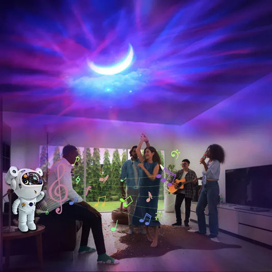 Proiector LED Astronaut cu Sunete, Lumini și Conexiune Bluetooth