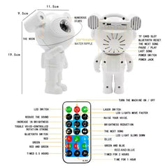 Proiector LED Astronaut cu Sunete, Lumini și Conexiune Bluetooth