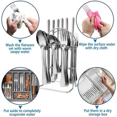 Set Tacâmuri din Inox 24 Piese pentru 6 Persoane