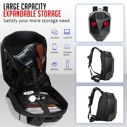 Rucsac cu Ecran LED Full Color Impermeabil și Capacitate Mare Carbon