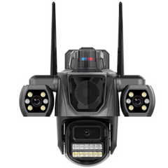 Camera supraveghere WiFi tripla cu 3 lentile pentru monitorizare completa 360°
