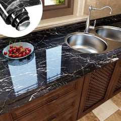 Autocolant marmura autoadeziv negru cu alb pentru decor elegant