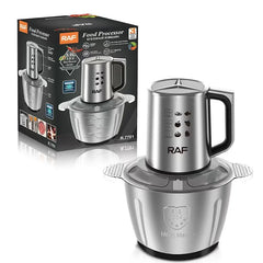 Tocător Electric Profesional RAF cu Bol Inox și 4 Lame Duble din Oțel Inoxidabil