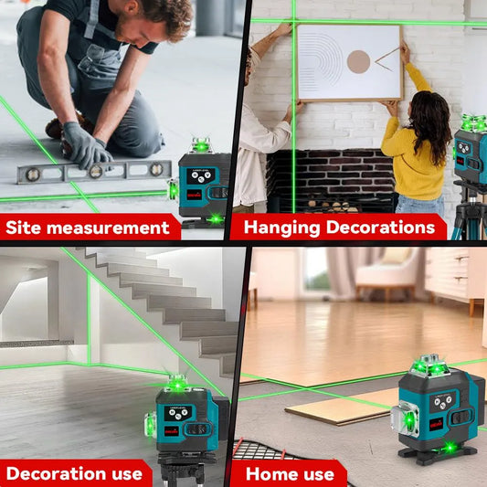 Nivelă Laser Profesională 4D cu 16 Linii Verzi – Precizie Ridicată și Autonivelare