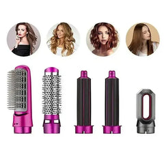 Set Perie de Păr 5 în 1, 1000W – Uscare, Ondulare și Volum cu Capete Detașabile