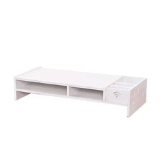 Suport monitor/laptop 49 cm cu sertar, organizator birou alb