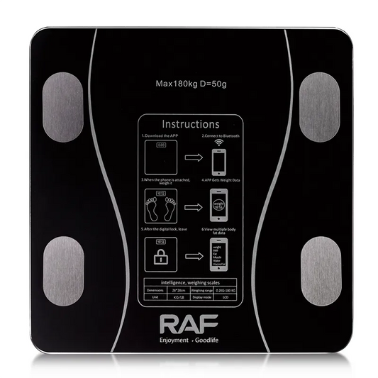 Cântar Electronic RAF din Sticlă Securizată pentru Persoane, Capacitate 180 kg