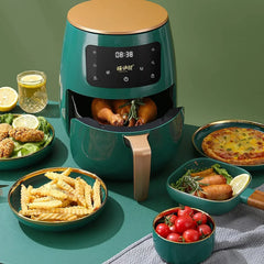 Friteuză cu Aer Cald 6L Verde – 2400W, Touch LCD, Fără Ulei