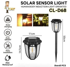 Lampă Solară 2-în-1 Stil Retro cu Țăruș pentru Grădină