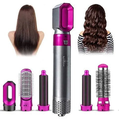 Set Perie de Păr 5 în 1, 1000W – Uscare, Ondulare și Volum cu Capete Detașabile