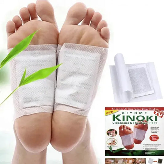 Set 100 Plasturi Detoxifianți Kinoki pentru Tălpi cu Turmalină, Vitamina C și E