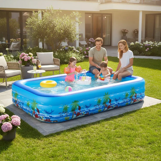 Piscină Gonflabilă Dreptunghiulară, 260x165x54 cm, Structură 3 Inele