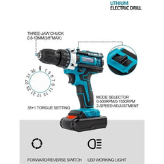 Trusă Bormașină pentru Bricolaj cu 2 Acumulatori 48V și 30 Accesorii