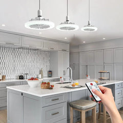 Lampa LED cu ventilator 30W si telecomanda pentru confort si iluminare