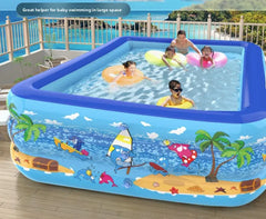 Piscină Gonflabilă Dreptunghiulară, 3 Inele, 210x130x56 cm