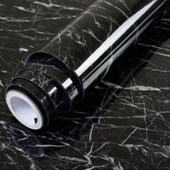 Autocolant marmura autoadeziv negru cu alb pentru decor elegant