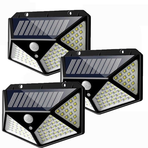 Lampă Solară 100LED de Perete cu 4 Fețe cu Senzor de Mișcare - Promagg.ro