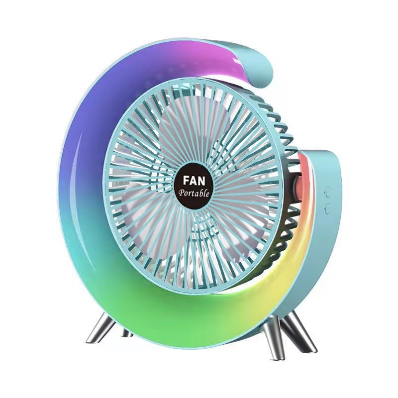 Ventilator Portabil cu 3 Viteze și Lumină LED