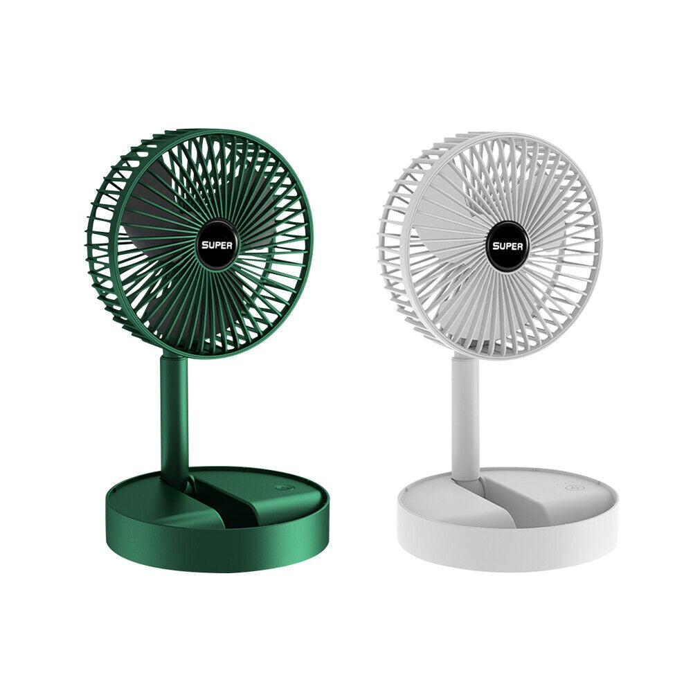 Ventilator portabil de birou, design modern, culori verde și alb