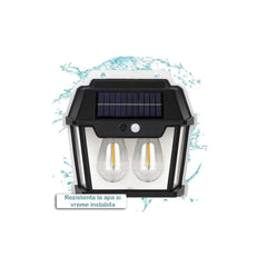 Set 3 Lampi Solare de Perete cu 2 Becuri Tip Clasic LED cu Senzor de Mișcare - Promagg.ro